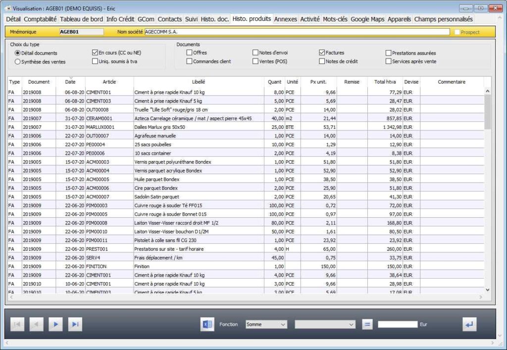 Logiciel CRM Relation Client MAC PC EQUISIS ERP